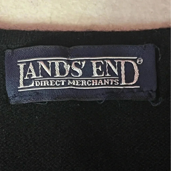 Lands End Classic Contemporary Cashmere Short sleeve Sweater Black Luxury - Picture 7 of 10